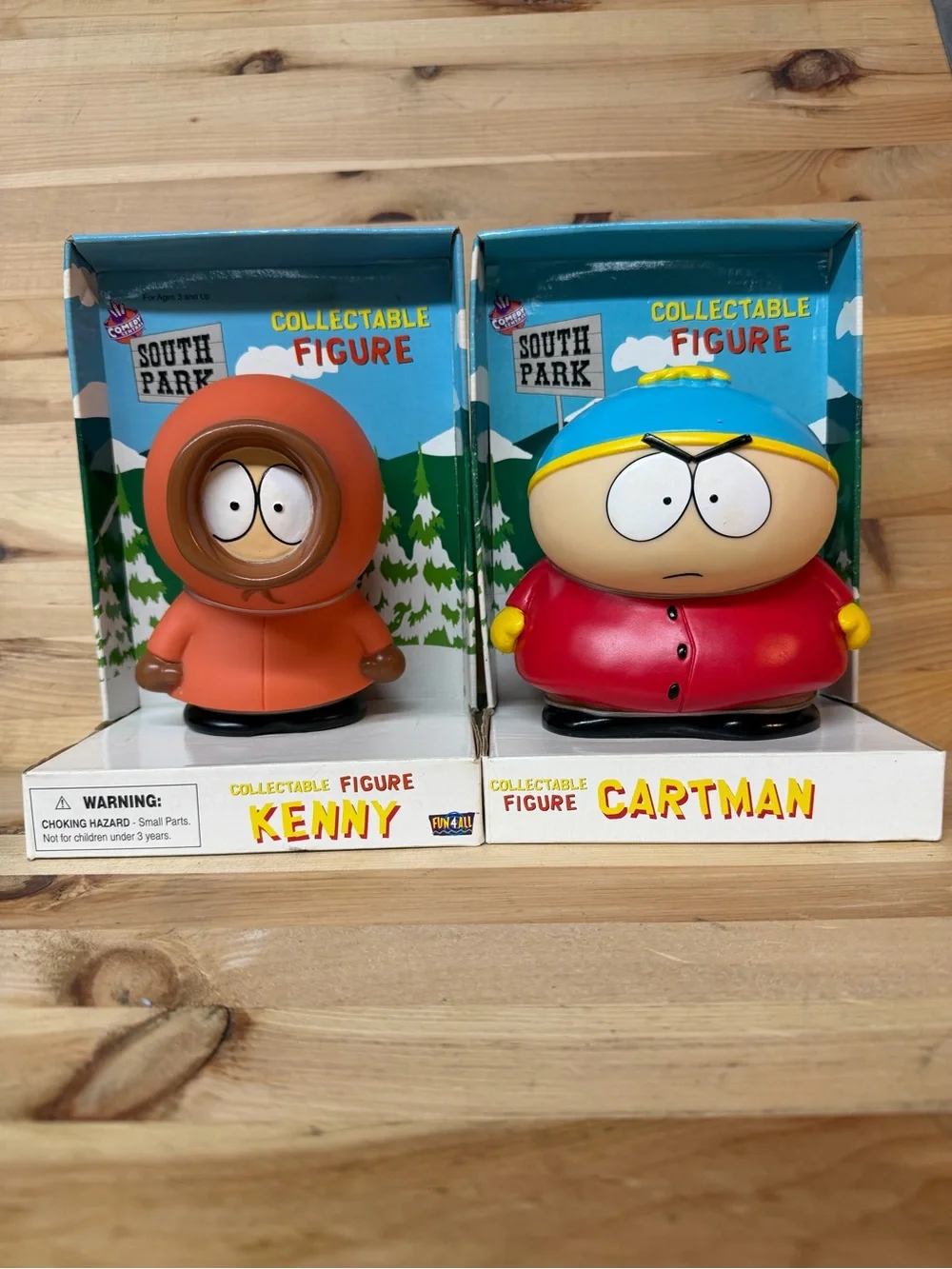 NIB Vintage Lot 2 South Park Cartman Kenny 6” Figurines 1998